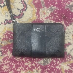 Coach Black Leather Wristlet